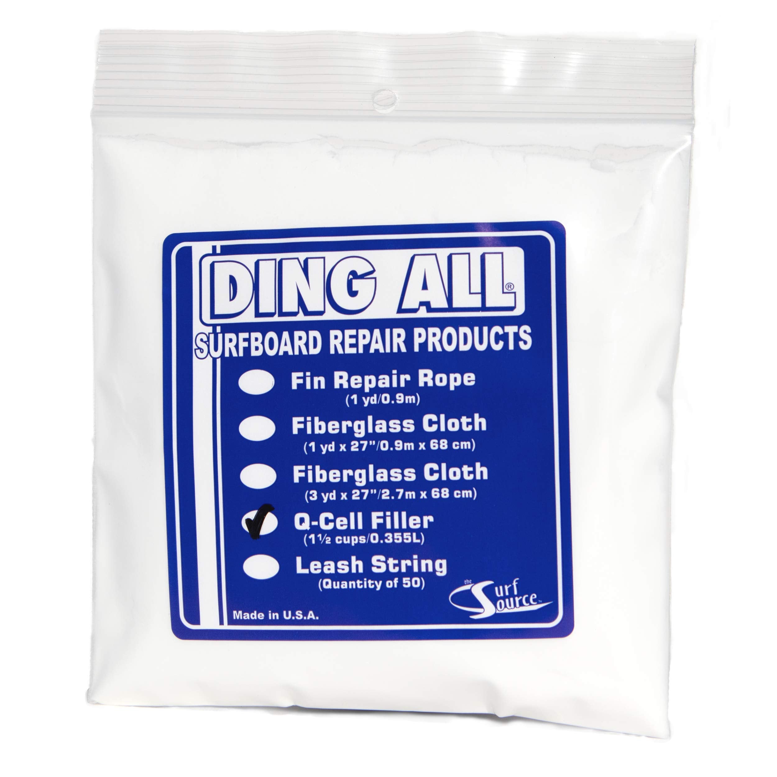 Ding All Q-Cell Filler- 12 Oz. Bag (1.3 Cups By Volume) For Surfboard Ding Repairs, Boat And Fiberglass Repairs