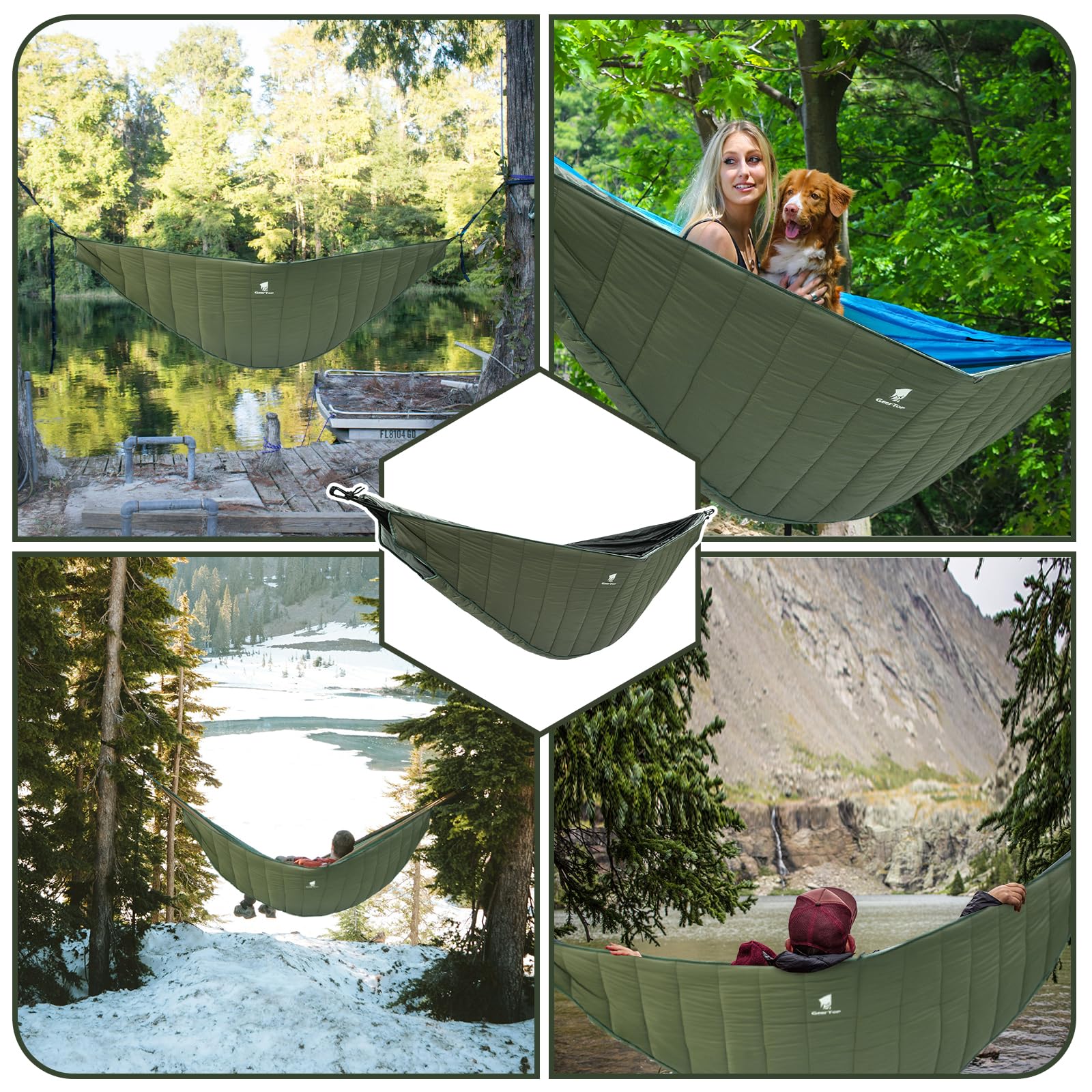 Geertop Ultralight Double Hammock Underquilt Full Length Warm Camping Quilt All Season For Outdoor Backpacking Hiking Travel