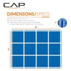 Cap Barbell 1-Inch Interlocking Eva Foam Exercise Puzzle Mats - 2 Pack | 24'' X 24'' X 1'' | T Pattern - Blue