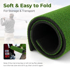 Gymax Golf Mat, Artificial Turf Golf Hitting Mat W/ 2 Alignment Sticks & 2 Rubber Tees, Thick Golf Practice Mat Training Aid?For