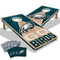 YouTheFan NFL Philadelphia Eagles 2 x 4 Slogan Series Professional Wood Cornhole Game with Logo Bags