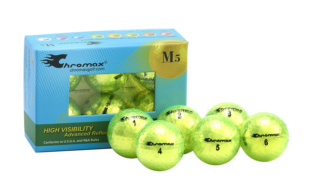Chromax Metallic M5 Colored Neon Golf Balls (Pack Of 6), Green