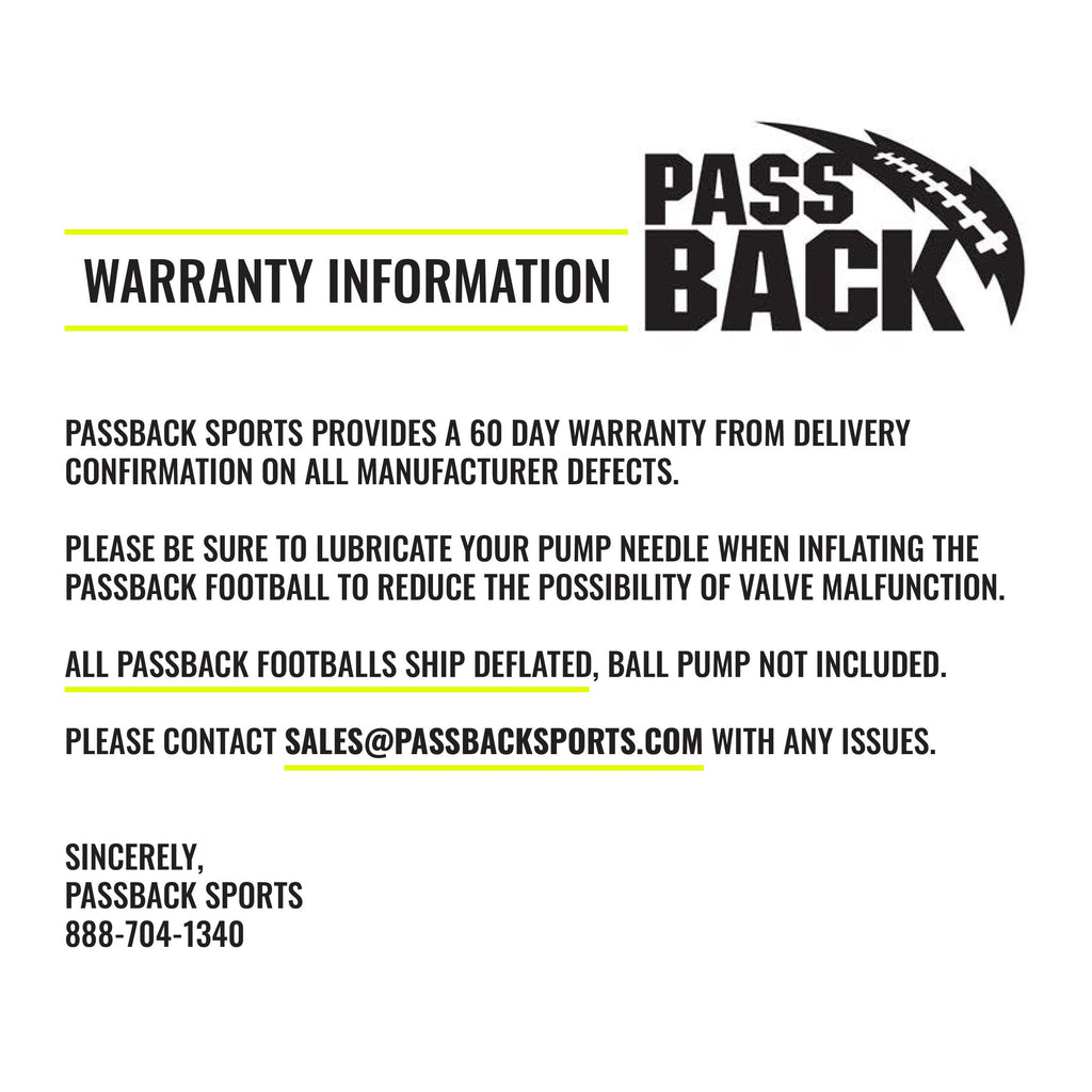 Passback Pro Composite Football, Ages 14+, High School Training Football, (Ships Deflated)