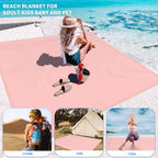 Famstar Beach Blanket Oversized Extra Large 10'X 9',Waterproof Sandproof Beach Blanket 2-8Adults Lightweight Durable For Travel