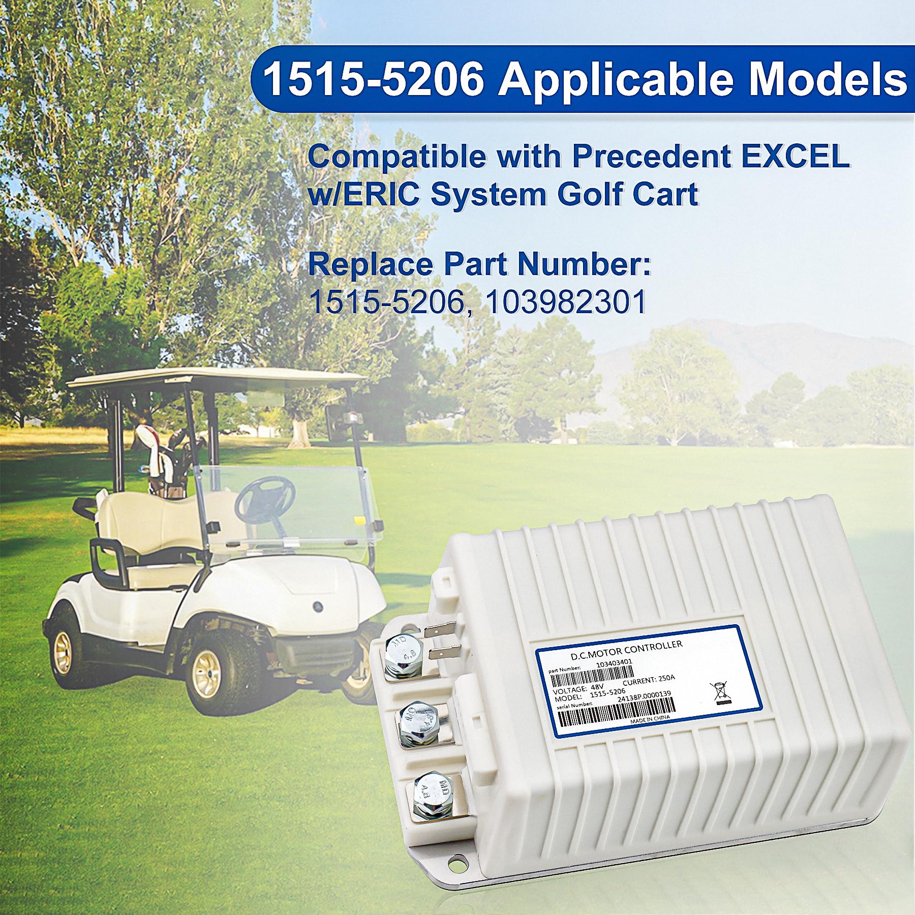 1515-5206 Sx Dc Speed Motor Controller 48V 250A With Mcor3 Throttle For Curtis Golf Cart Control #103982301 Compatible With Prec