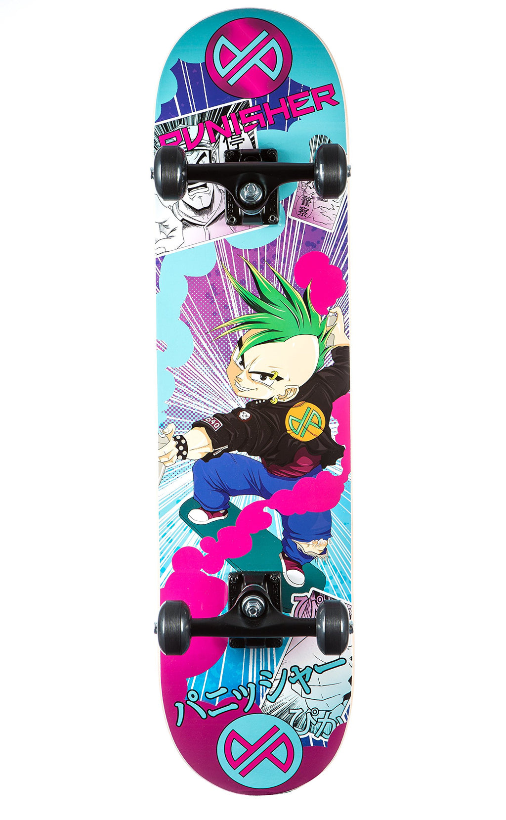 Punisher Skateboards Anime Complete Skateboard With Convace Deck