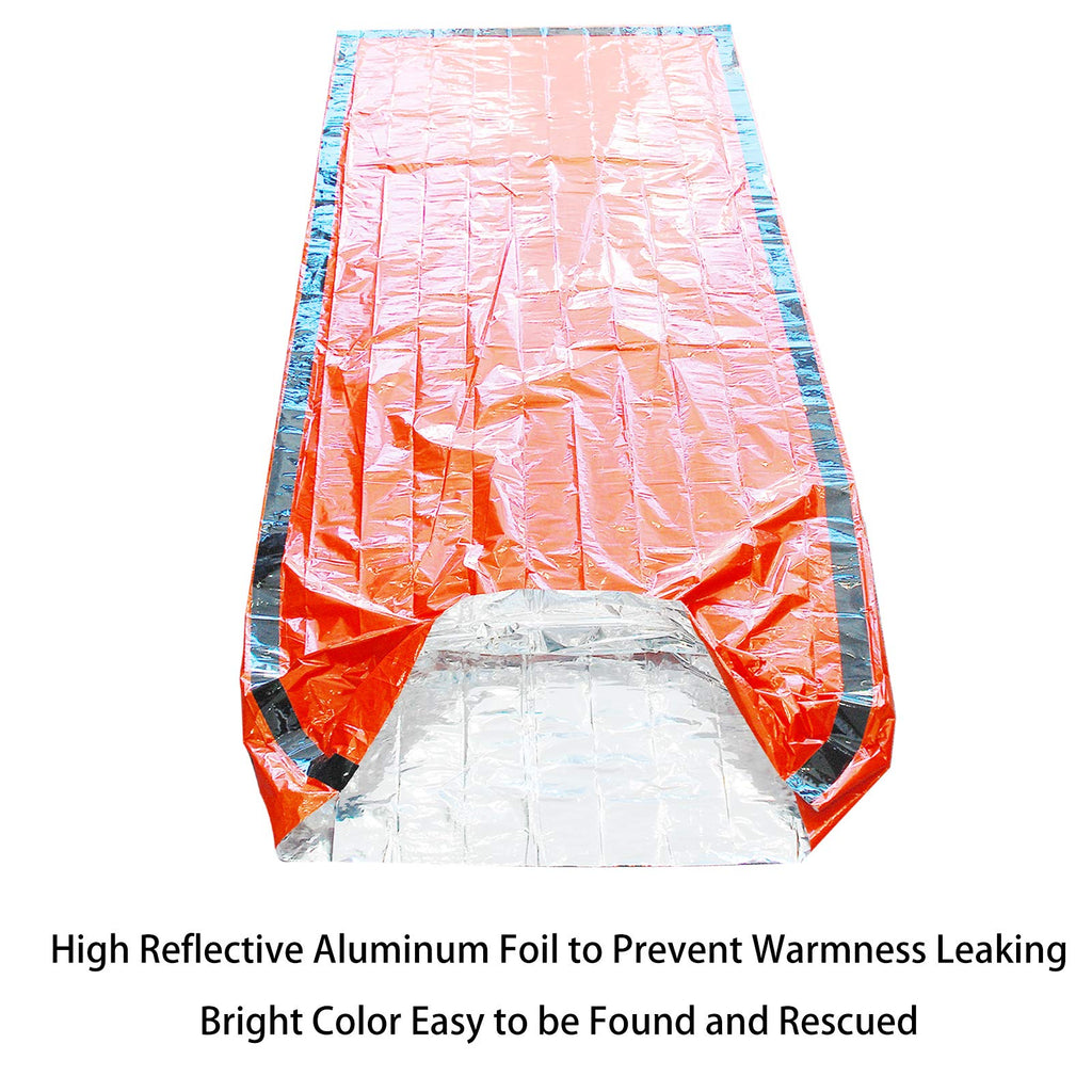 5 Pack Emergency Sleeping Bags Survival Bivvy Sack With Whistles, Lightweight Portable Survival Gear For Outdoor Camping Hiking