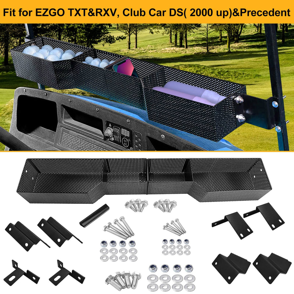 Leapgomax Golf Cart Basket Front Inner Fit Ezgo Txt & Rxv, Club Car Precedent&Ds (2000 Up) Golf Carts, Heavy Steel Mesh Durable