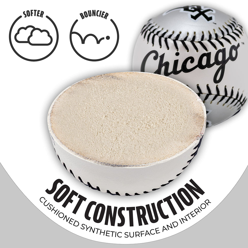 Franklin Sports Chicago White Sox Mlb Team Baseball - Mlb Team Logo Soft Baseballs - Toy Baseball For Kids - Great Decoration Fo