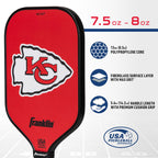 Franklin Sports Nfl Kansas City Chiefs Pickleball Paddle - Pickleball X - Polypropylene Core - Nfl Official Licensed Product - U