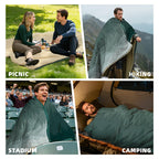 Kawagebo Kamp Outdoor Camping Blanket With Sherpa Lining, Extra Warm Thick Camp Blankets And Puffy Ultralight Soft Poncho Dwr Ca