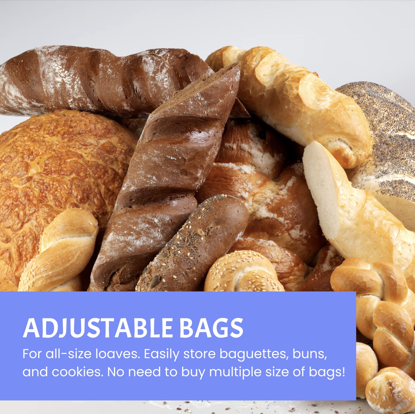 Reusable Plastic Bread Bags For Homemade Bread - 100 Pack Clear Bread Bag With Ties For An Airtight Moisture-Free Preservation A