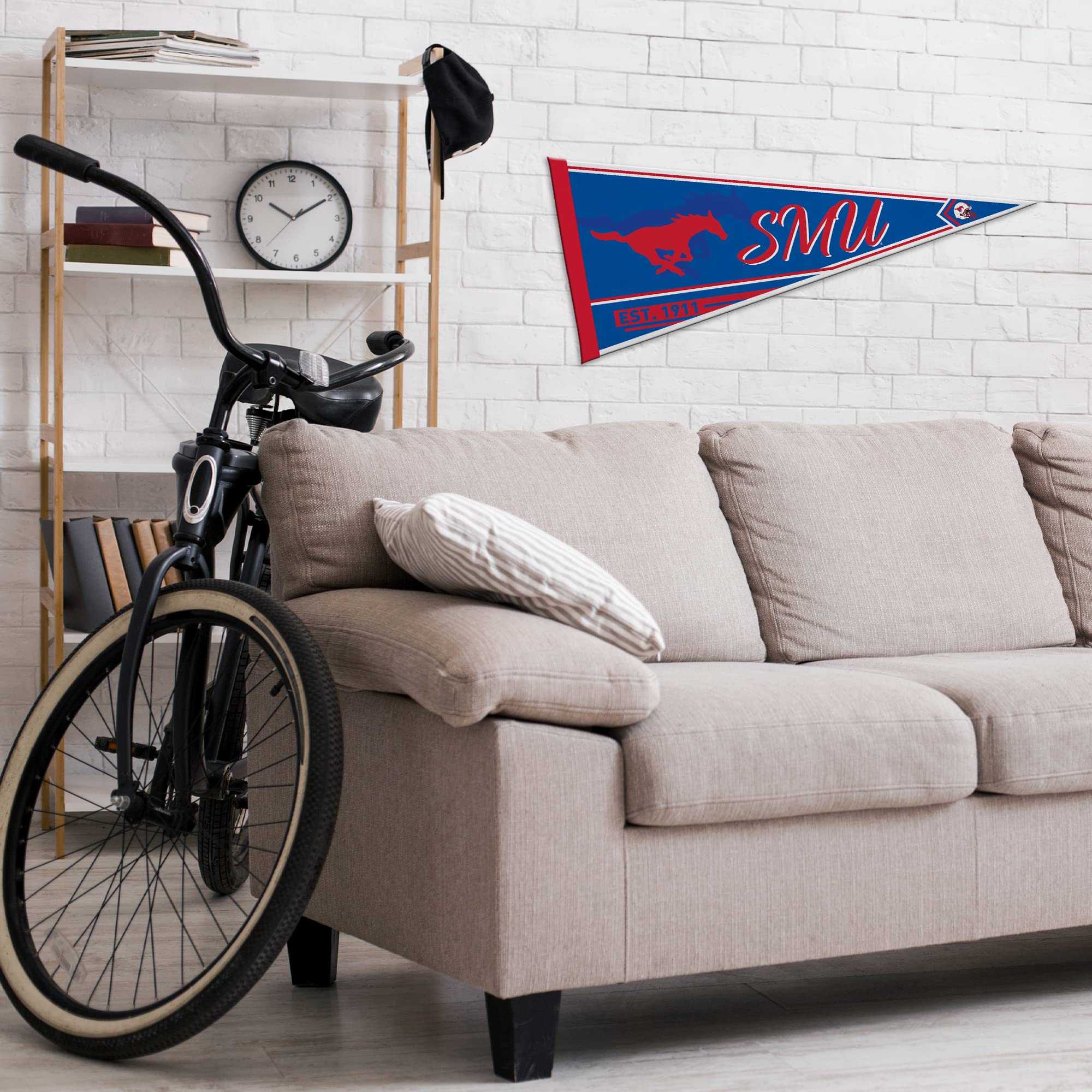 Rico Industries Ncaa Southern Methodist Mustangs Classic 12'' X 30'' Felt Wall D  Cor Pennant - Great For Home/Bed Room/Man Cave