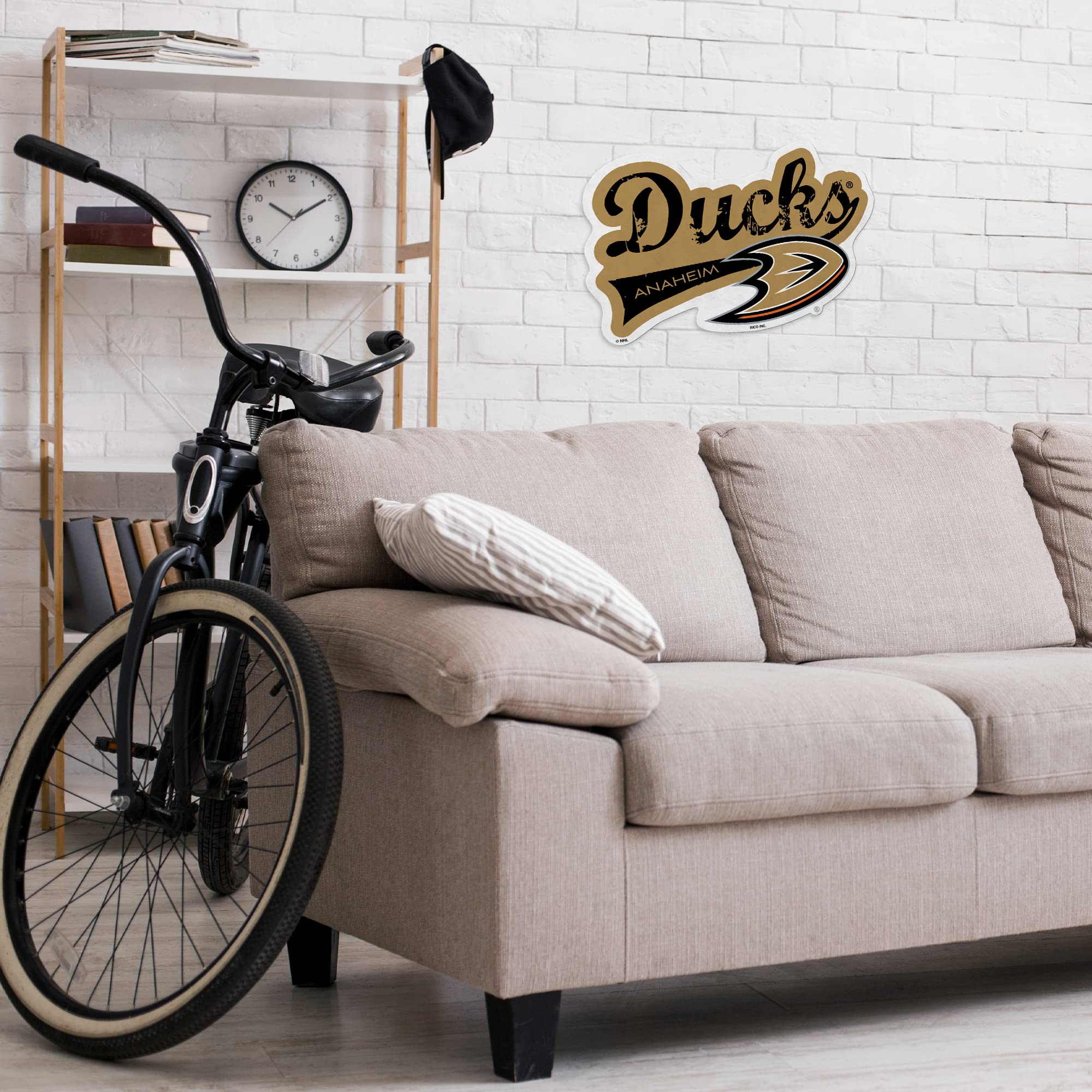 Rico Industries Nhl Anaheim Ducks Distressed Shape Cut Pennant - Home And Living Room D  Cor - Soft Felt Ez To Hang
