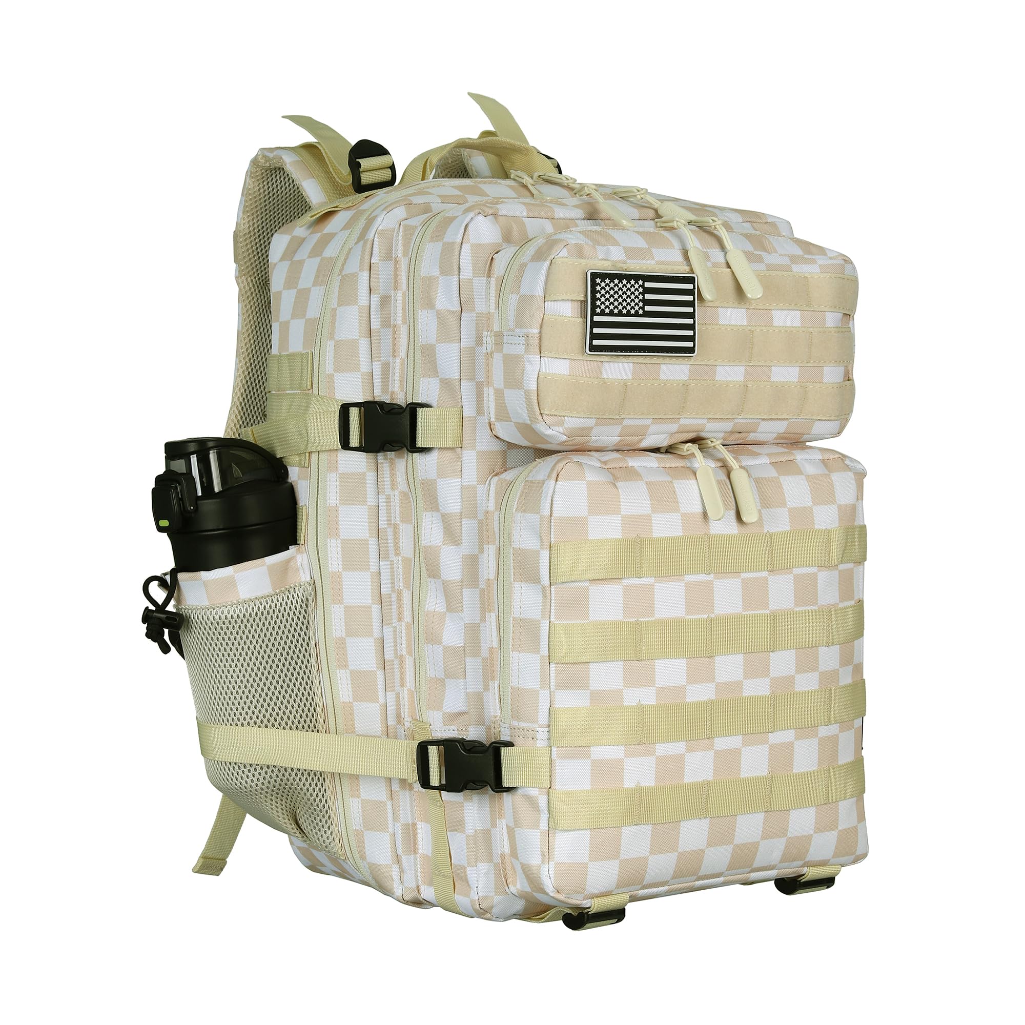 W WINTMING 25L/45L Tactical Backpack Military Tactical Backpack Heavy Duty Molle Assault Pack for Work Gym Outdoors (1.0 25L-Bei