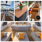 Zeeos Eva Foam Teak Decking Floor Sheet,Non-Skid-Self-Adhesive Flooring Synthetic Deck Marine Yacht Rv Boat Flooring Mats,Teak W