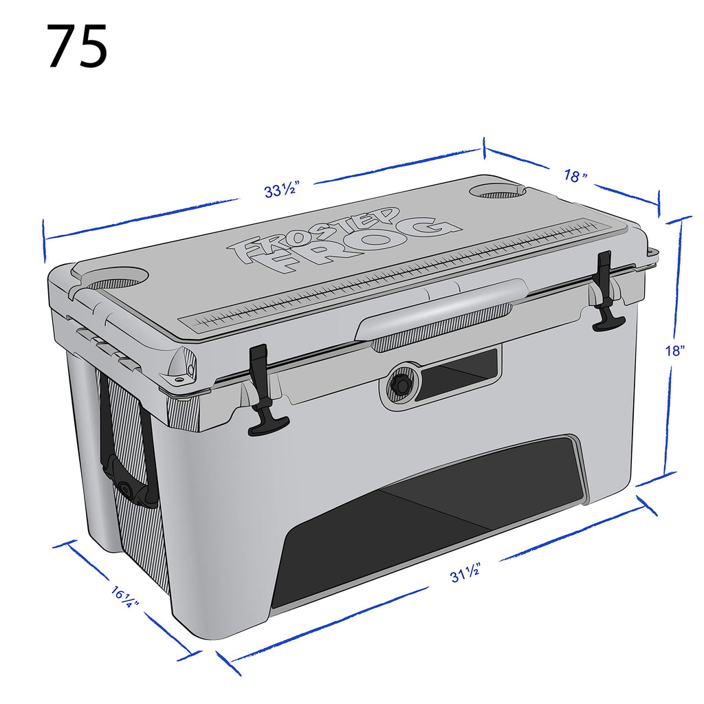 Frosted Frog Desert Camo 75 Quart Ice Chest Heavy Duty High Performance Roto-Molded Commercial Grade Insulated Cooler