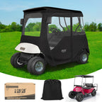 10L0L Golf Cart Enclosure 600D For 2 Passenger Universal Ezgo Txt/Rxv, With 2 Door Zippers, Security Side Mirror Openings, Taill