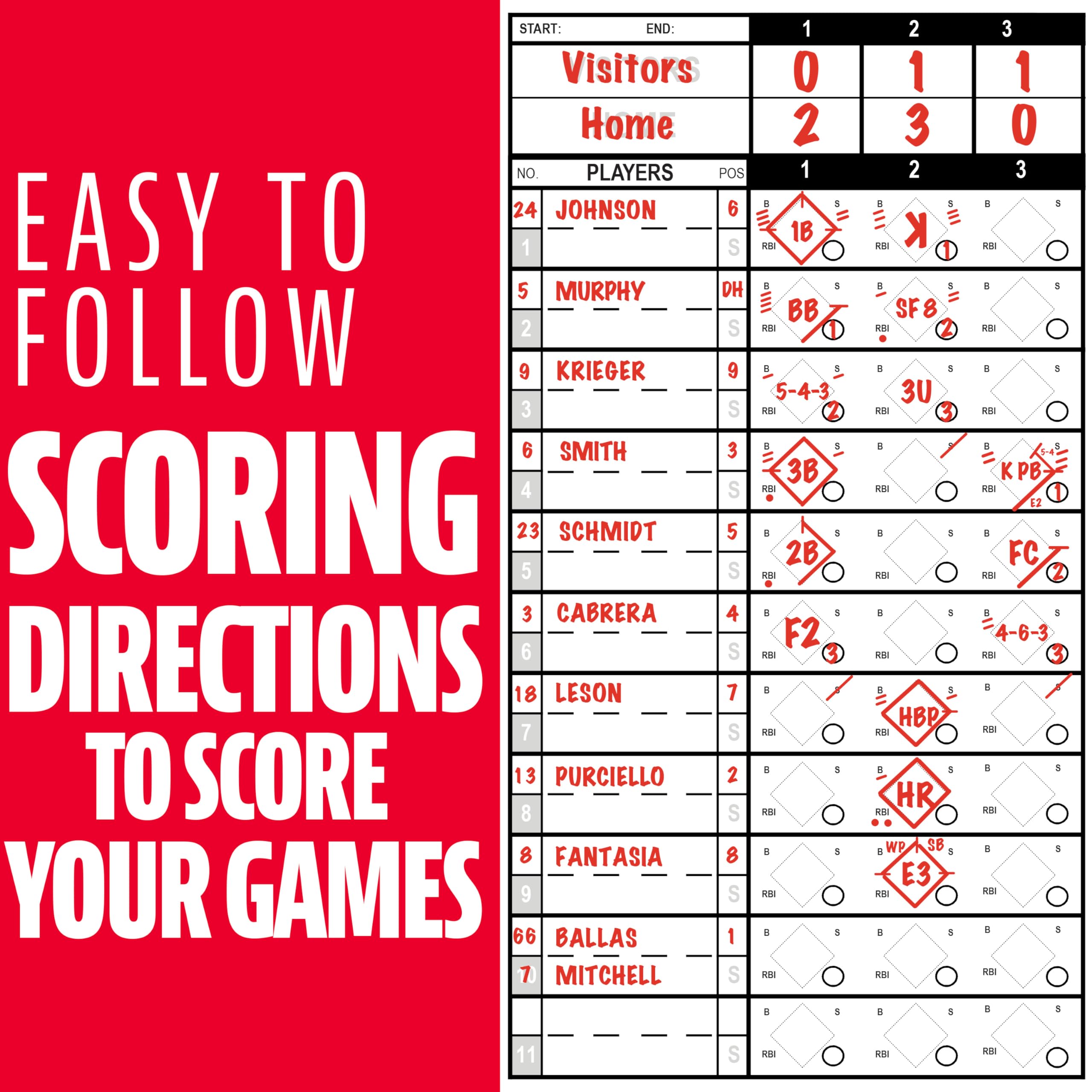 Franklin Sports Baseball + Softball Scorebook - Score Keeping Book For Stats Coaching Official Scorekeeper 25 Game