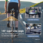 Feisike Handlebar Bike Mirror, Bicycle Rear View Camera With 4.3'' Hd Night Vision Function, 145    Wide Angle View, Adjustable
