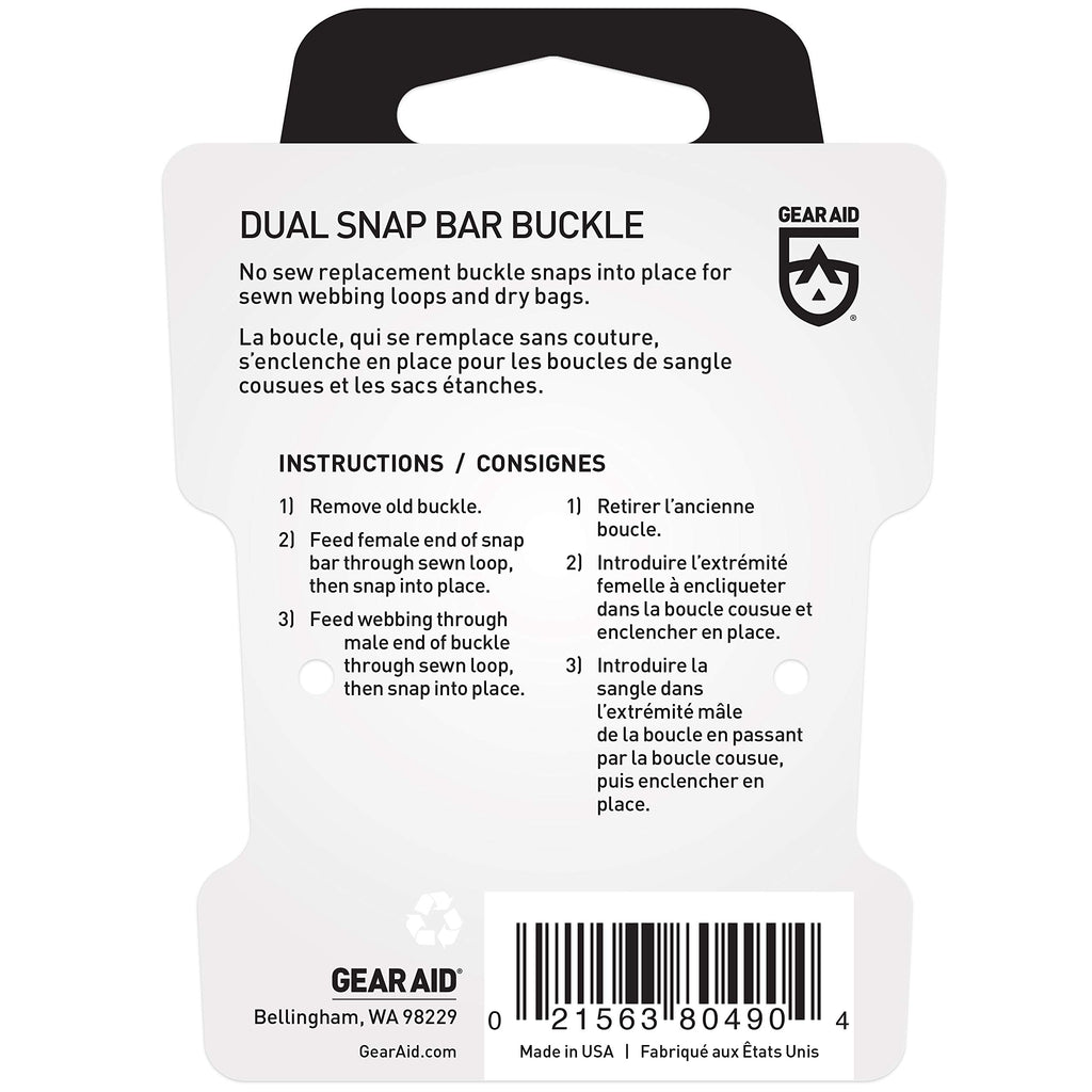 Gear Aid Dual Snap Bar Buckle, 1 Black