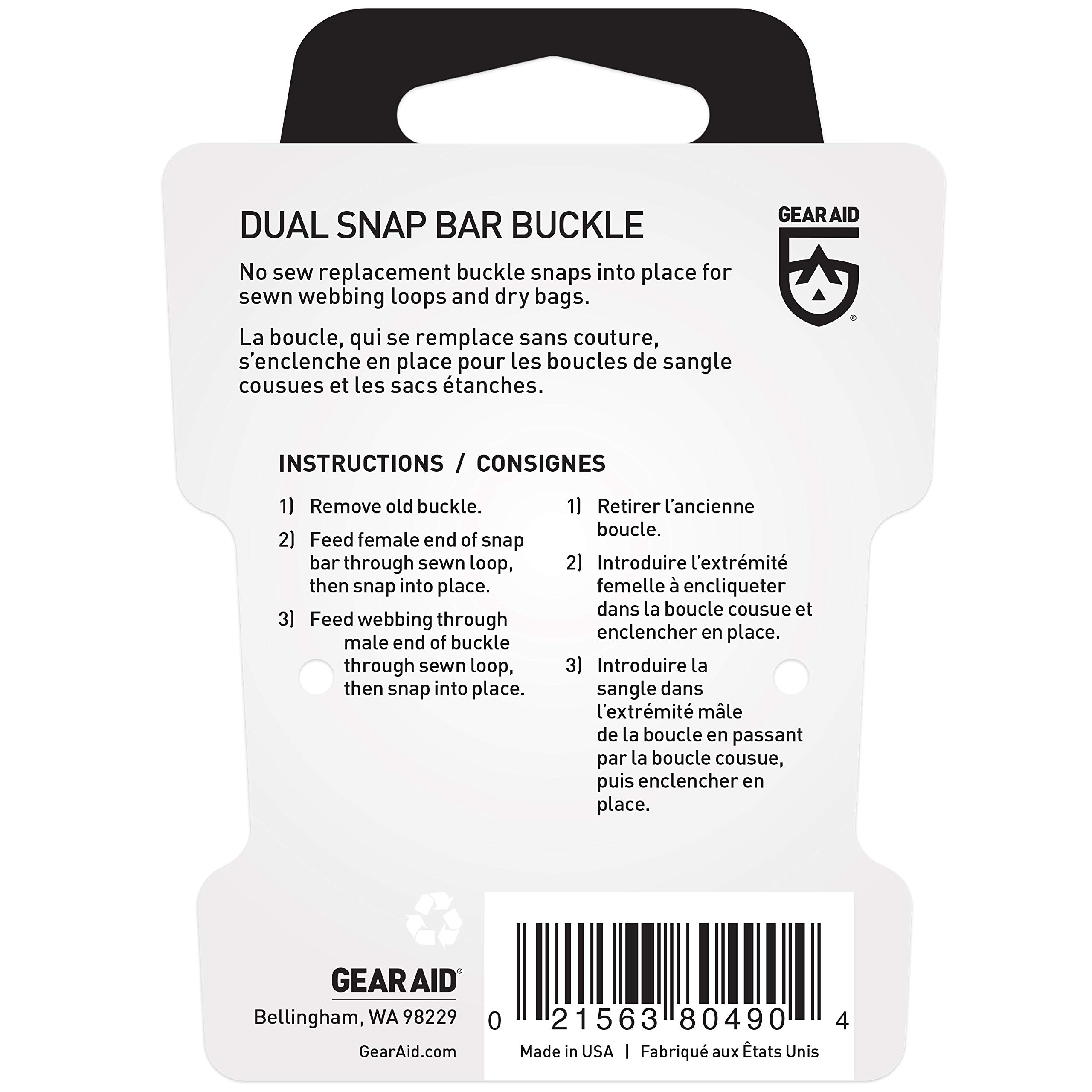 Gear Aid Dual Snap Bar Buckle, 1 Black