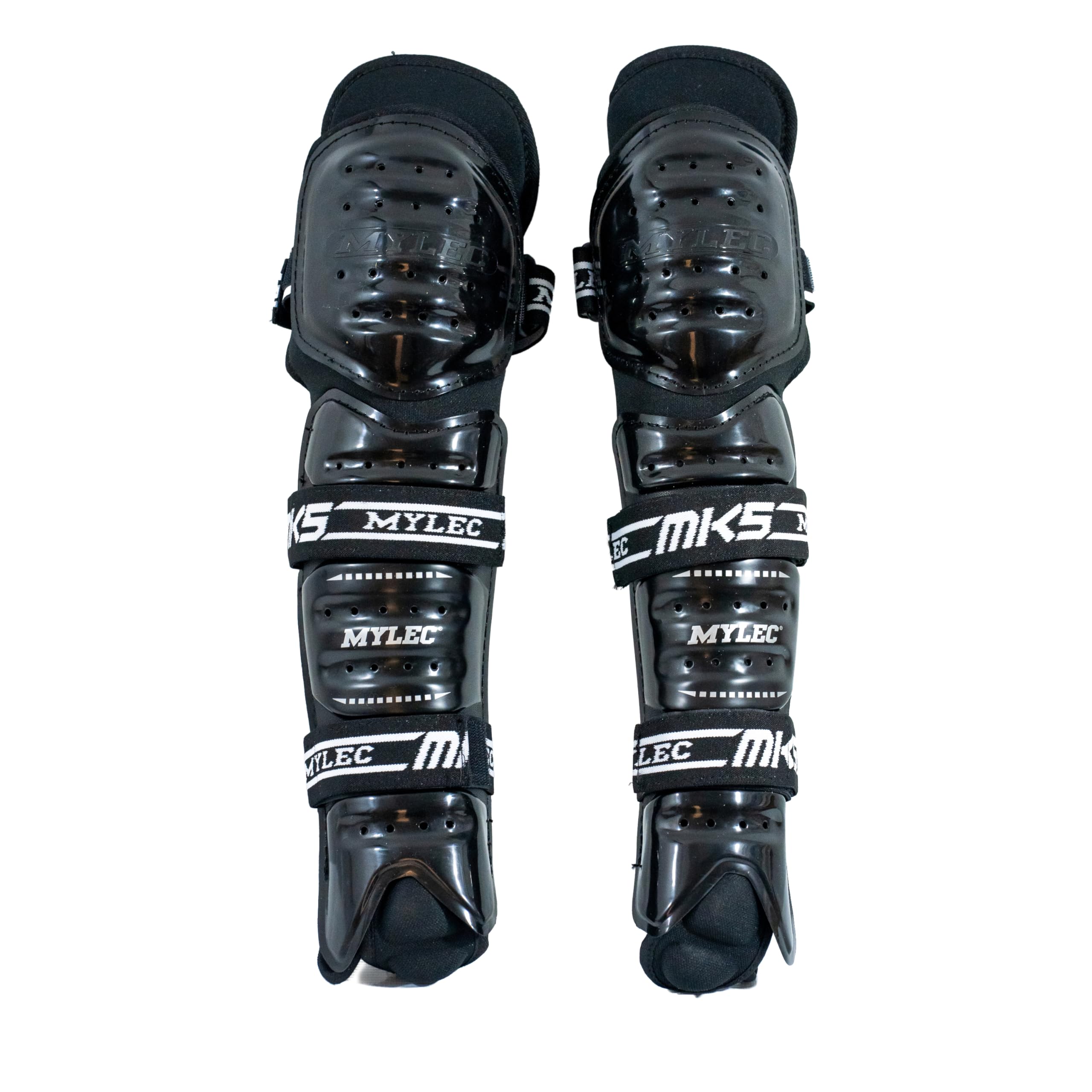 MyLec MK5 Street/DEK Shin Pad, Lightweight & Durable Hockey Accessories, 360 hook and loop Straps, Hard Front Shells, Breathable