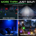 Kingtop Rechargeable Led Golf Hole Light - Waterproof, Focused Illumination Lens, Remote-Controller, Perfect For Backyard Night