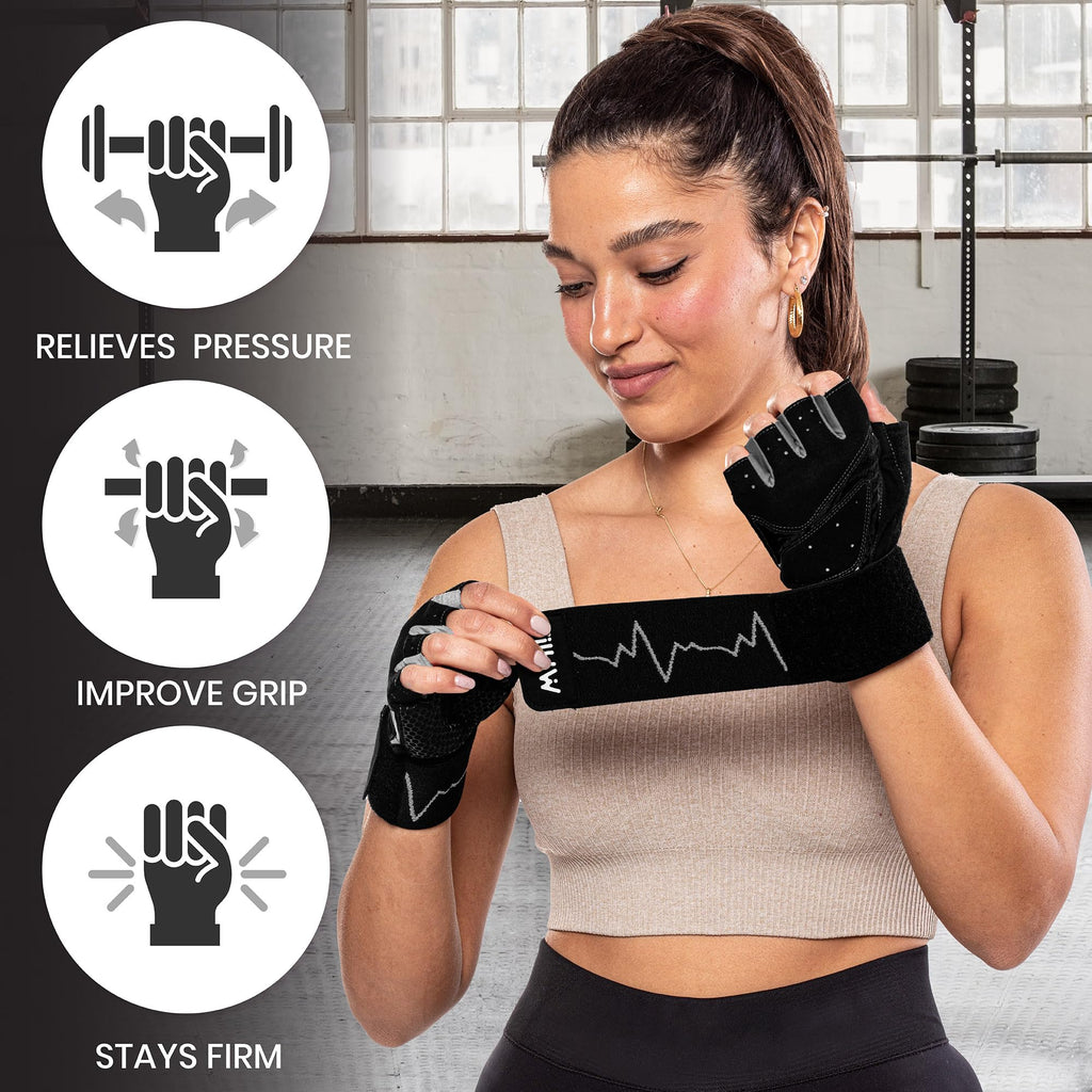 MhIL Workout Gloves for Women - Breathable Gym Gloves for Women with Palm Protection and Enhanced Grip - Padded Weight Lifting G