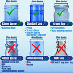 The Jug Plug Original 5 Gallon Water Jug Cap Reusable - No Spill Silicone 3 & 5 Gallon Water Jug Lid Fits 55Mm Bottles - Easy-To