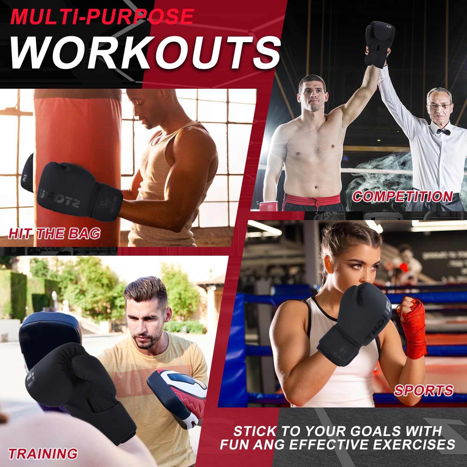 Valchiria Boxing Gloves for Men Women, Sparring Training Punching MMA Kickboxing Boxing Gloves, Heavy Bag Workout Gloves for Box