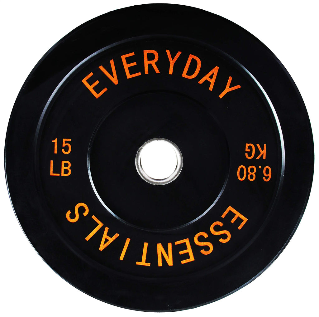 Fitvids Color Coded Olympic Bumper Plate Weight Plate W Steel Hub, Single, Black