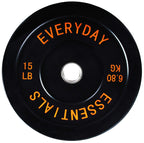 Fitvids Color Coded Olympic Bumper Plate Weight Plate W Steel Hub, Single, Black
