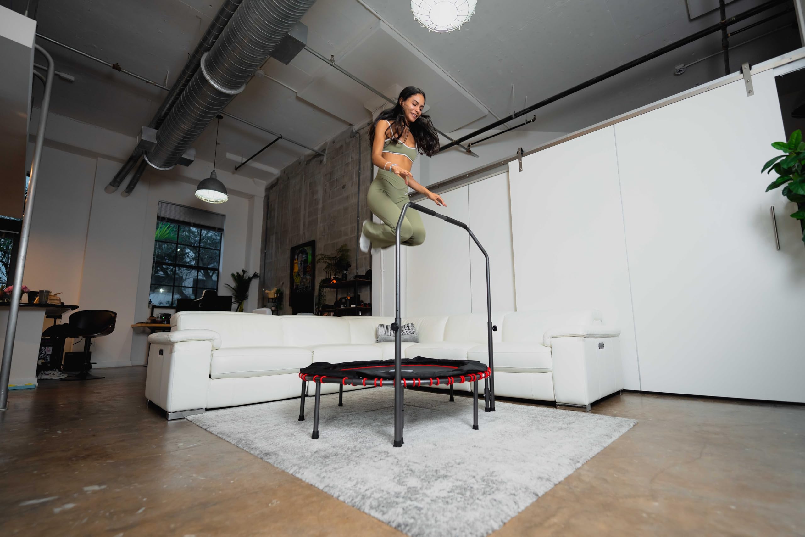 K Kensone 48 Low-Impact Rebounder Trampoline For Adults With Bungee, 550Lbs Quiet Mini Exercise Trampoline With Adjustable U-Sha