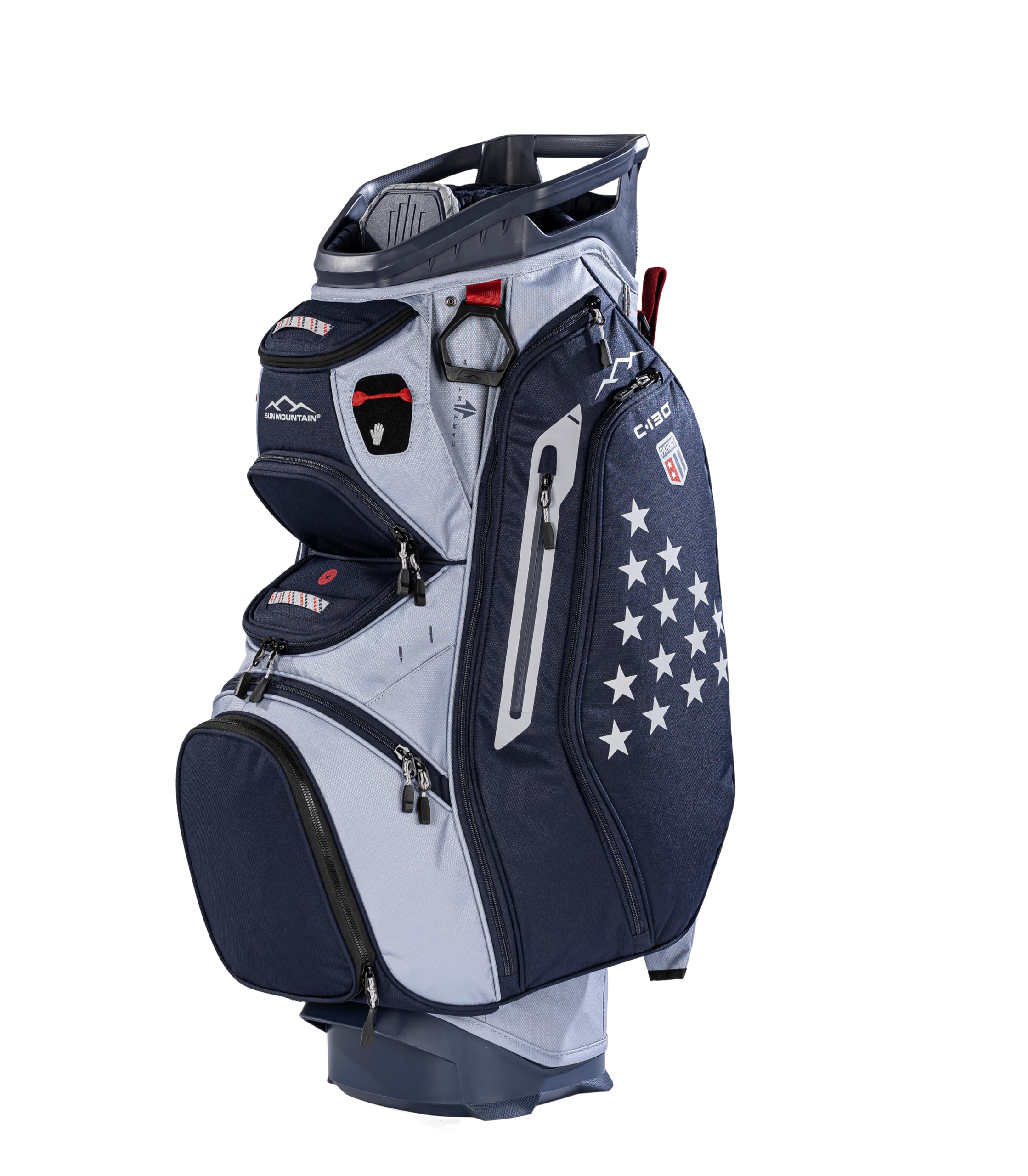 Sun Mountain Mens C130 Lightweight Cart Golf Bag, 14-Way Top, 2026 Model - Patriot