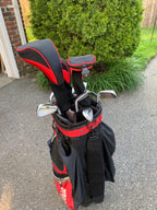 Longchao Red/Black Golf Head Covers Driver 1 3 4 5 7 X Fairway Woods Headcovers Long Neck Neoprene Protective Covers With Interc