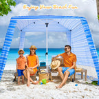 Beach Cabana - Cool 6.2X6.2 Upf 50+ Sun Shade, Easy Setup & Portable, Waterproof Canopy With Sand Pockets, Side Wall & Beach Umb
