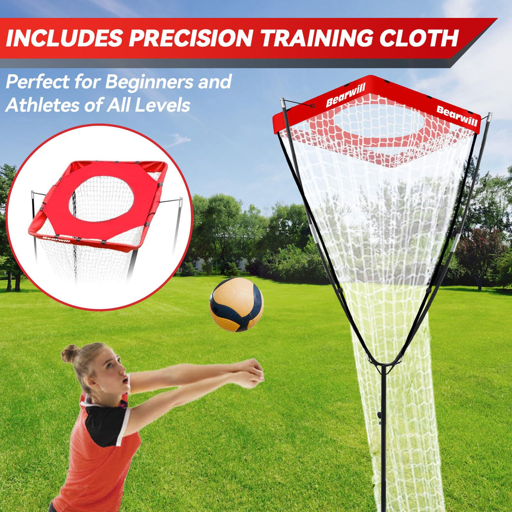 Volleyball Setter Trainer Net,Volleyball Training Equipment Adjustable Angle Height 8-13 Ft Setter Net,Indoor Outdoor Volleyball