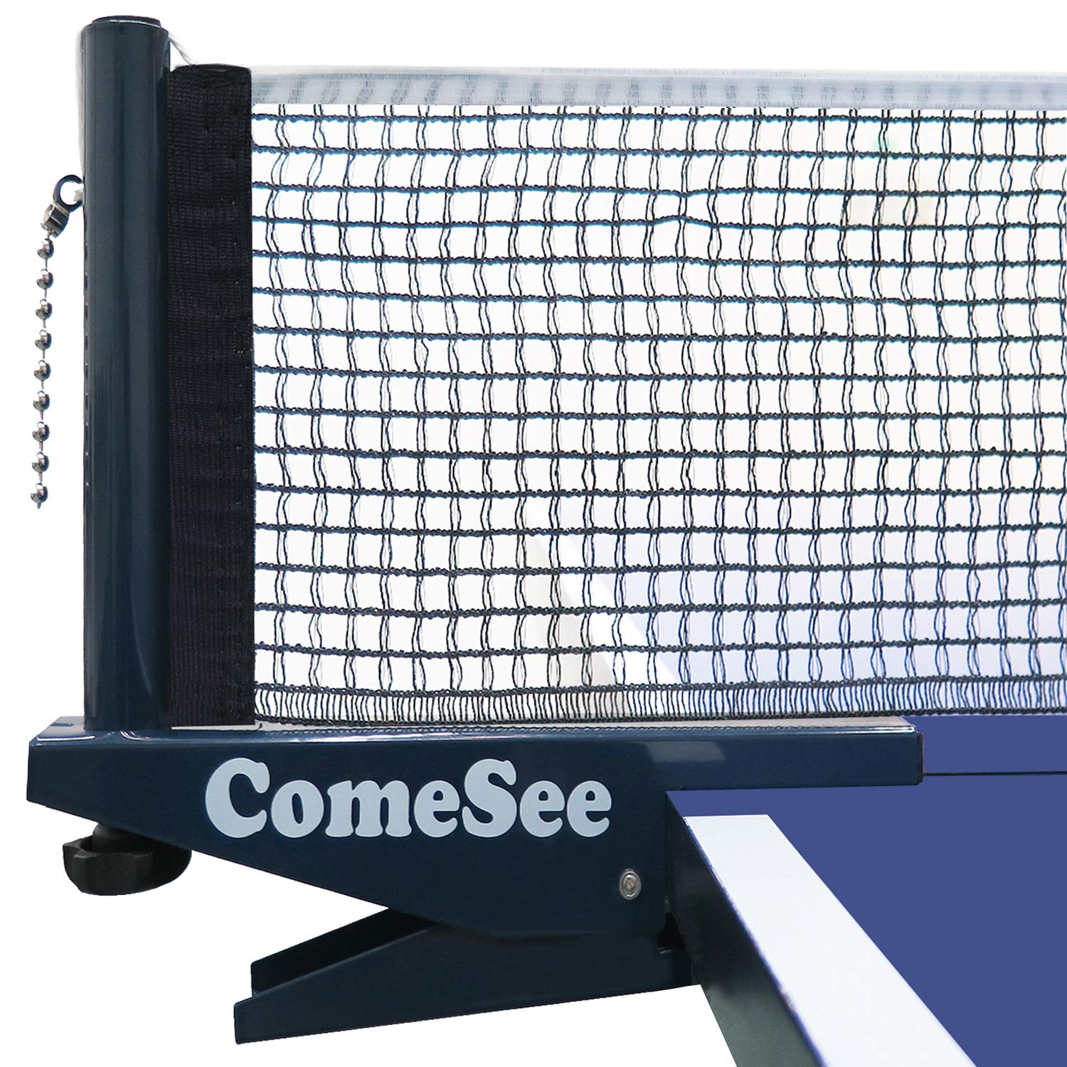 Comesee Professional Ping Pong Net Clip On Easy, Table Tennis Net And Post Set With Spring Activated Clamp, Thick Base Grip, Pre