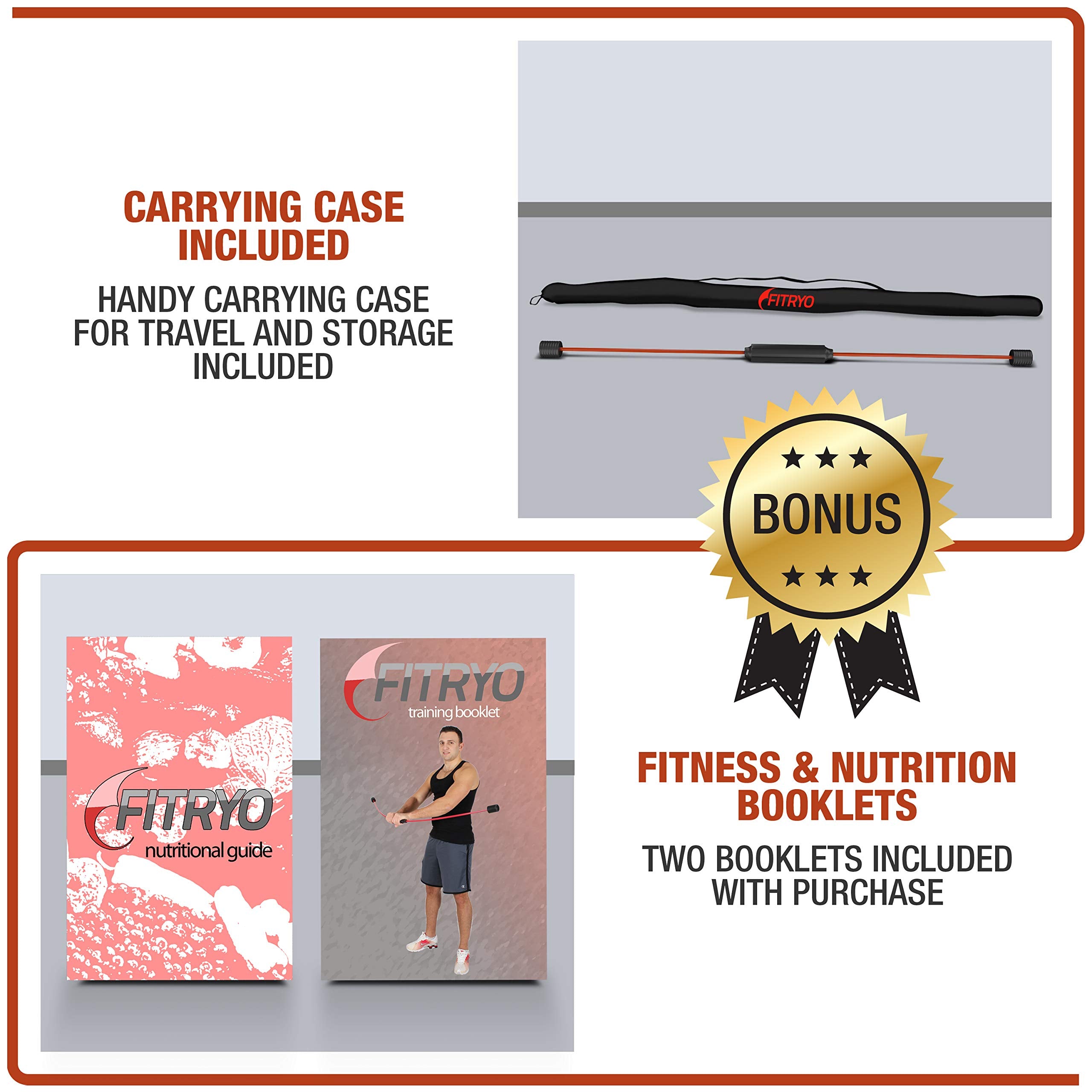 Fitryo Flex Body Bar For Physical Therapy & Rotator Cuff Relief - Shoulder Rehabilitation Tube For Baseball & Exercise Stick - M
