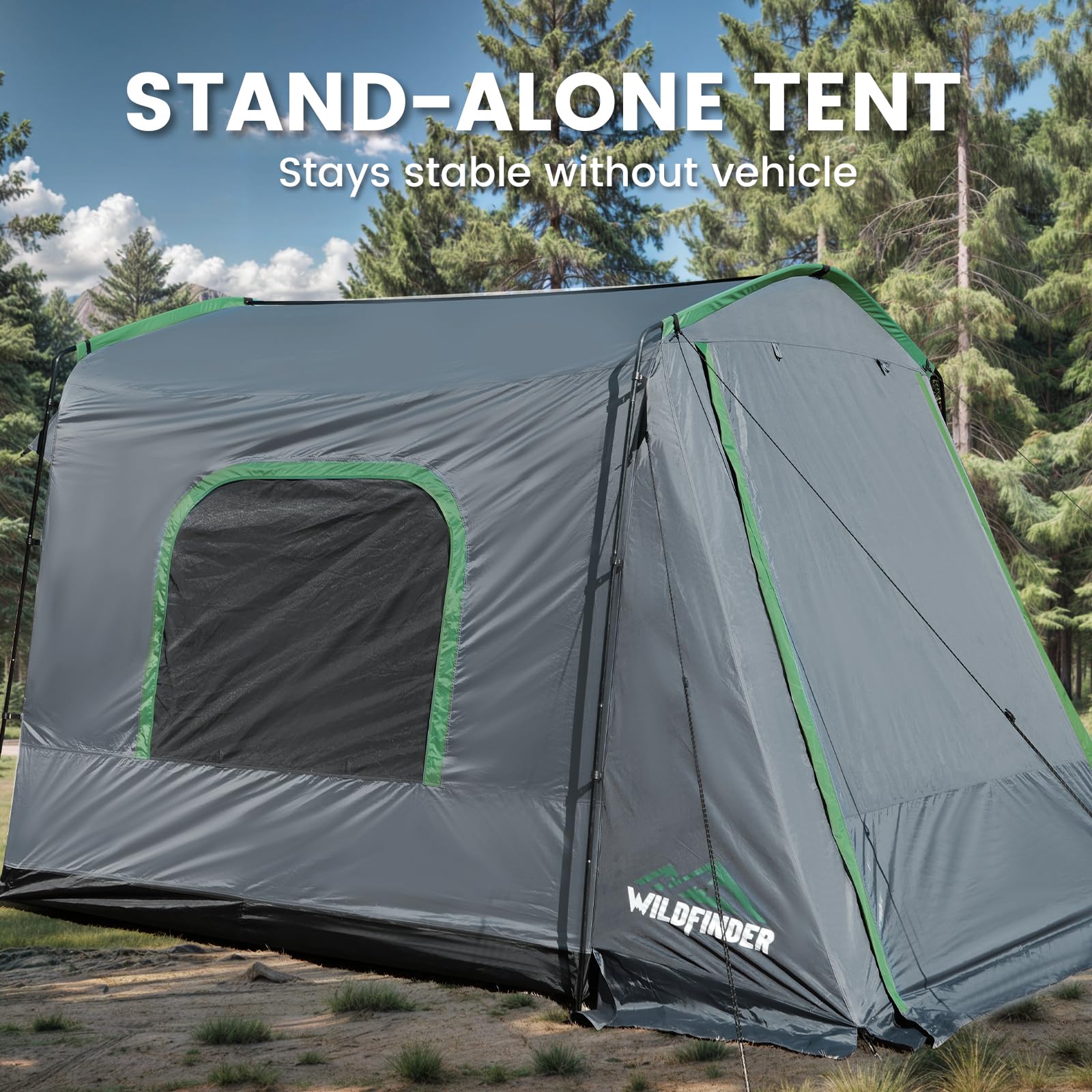 Wildfinder Suv Tent, 5-9 Person Rectangle Car Tent For Family, Waterproof & Windproof For Car Camping, Large Camping Tents With
