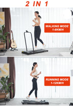 Walking Pad Treadmill With Foldable Handle Bar - Under Desk Treadmill For Home & Office | Remote Control, Bluetooth Speaker, Led