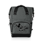 Picnic Time - Disney Mickey Mouse Otg Roll-Top Cooler Backpack, Hiking Backpack Cooler, Soft Cooler Bag, (Heathered Gray)