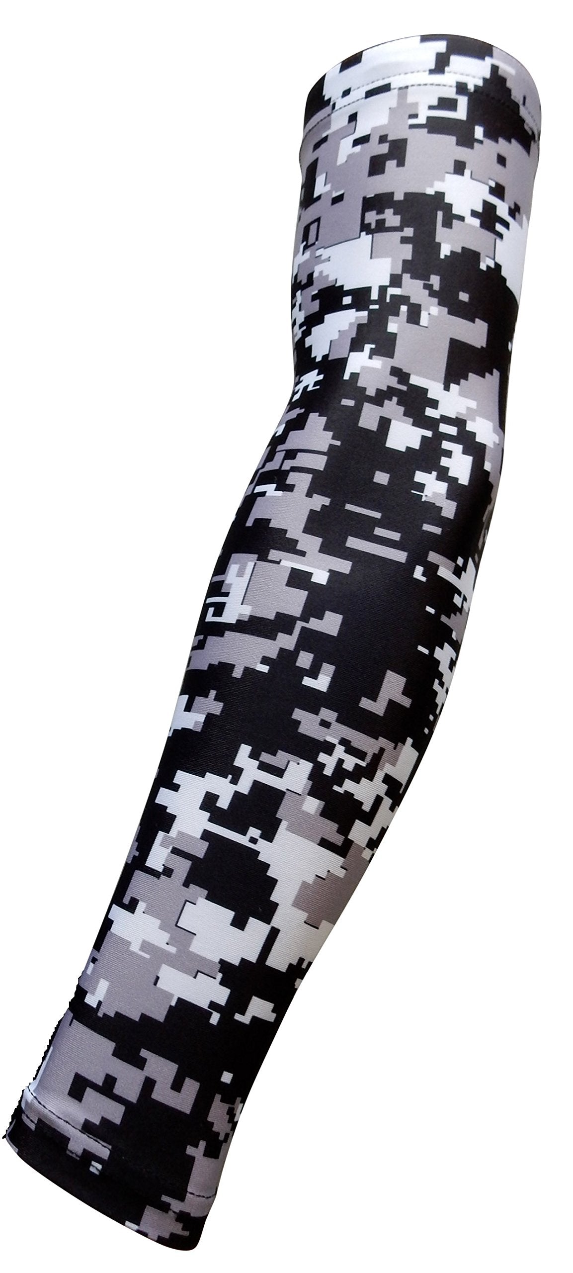 New! Moisture Wicking Compression Arm Sleeve (Black Digital Camo, Small)