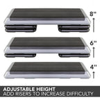 The Step (Made In Usa Original Aerobic Platform For Total Body Fitness - Health Club 4 Risers Grey