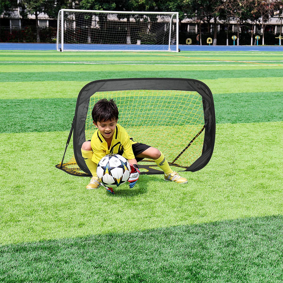 Podiumax 2 In 1 Pop Up Kids Soccer Goal - Indoor/Outdoor Soccer Target Net For Improving Passing And Shooting Accuracy | Portabl