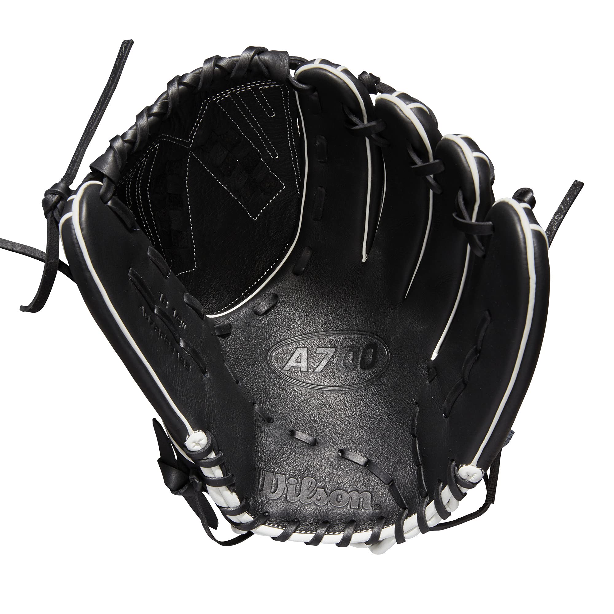 Wilson 2022 A700 12.5'' Fastpitch Outfield Glove - Left Hand Throw, Black/White