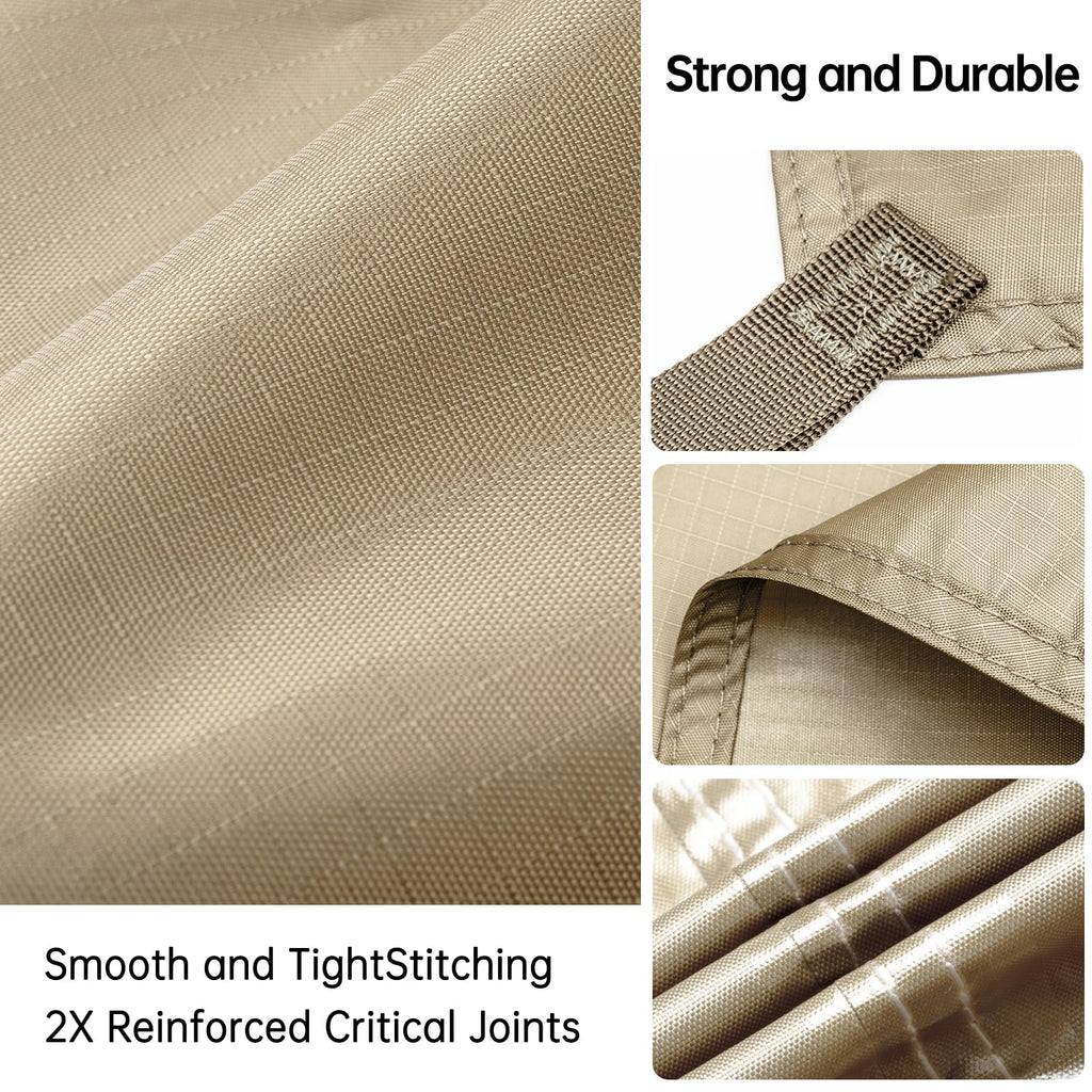 Free Soldier Camping Tarp Waterproof Portable Multifunctional Outdoor Traveling Awning Backpacking Shelter Rain Tarp (Beige 10