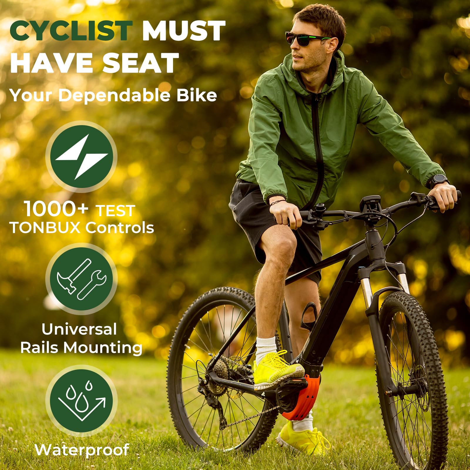 Tonbux Comfortable Bicycle Seat, Bike Seat Replacement With Dual Shock Absorbing Ball Wide Bike Seat Memory Foam Bicycle Seat Wi