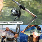 Ololyap Fishing Pole Combo 2Pcs Carbon Fiber Fishing Rod And Aluminum Reel Combos With Carrier Bag Sea Saltwater Freshwater Fish